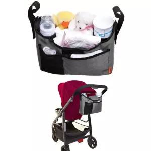 유아 외출 아기용품수납 찍지기 유모차 장착편한 가방 그레이 스낵보관함 예쁜