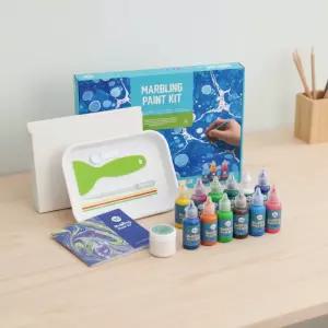리틀호안미로 마블링 물감놀이세트 12색물감 스크래치스틱 스포이드 트레이 찍기놀이 미술놀이
