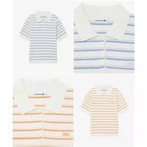 라코스테 LACOSTE (여성 26SS 스트라이프 스웨터 폴로 셔츠 PF710E-56G 2컬러 (택1) 48