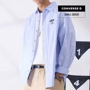 [컨버스](천안아산점)스트라이프 롱슬리브 우븐 셔츠 블루 잇 MCJ402-UFC