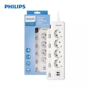 필립스 USB멀티탭 고용량 과부하차단 개별스위치 4구1.5M 4000W 멀티 콘센트