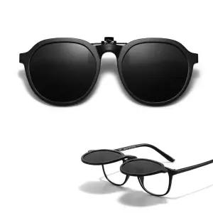 Trysee 아동용 클립 온 선글라스 오버 처방 안경 만 6-12세 남아 여아 편광 UV400 보호 플립 업 TS-8801, 2