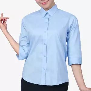 여성 셔츠 7부 스판 무지 유니폼 데일리 셔츠 홀서빙복 3컬러