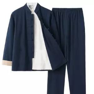 정통 창파오 치파오 중국전통의상 연극 남성용 상하의