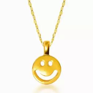 갤러리아 순금 목걸이 행운 폴 스마일 펜던트 24K