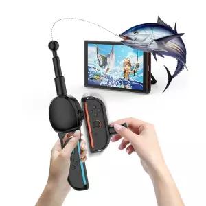 JDDWIN Fishing Rod Controller Compatible with Nintendo Switch 2 Joy-Con Realistic Fishing Games Hand