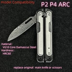 Leatherman P2 ARC 메인 나이프 DIY 액세서리 용 VG10 코어 다마스커스 강철 교체 블레이드