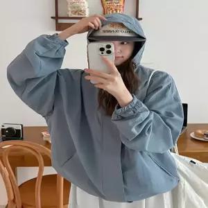 시로트 이중클로징 후드 바람막이 점퍼 87076 빅사이즈 여성의류