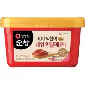 청정원순창 100% 현미 골드 태양초 덜매운 고추장, 1kg, 1개 one option