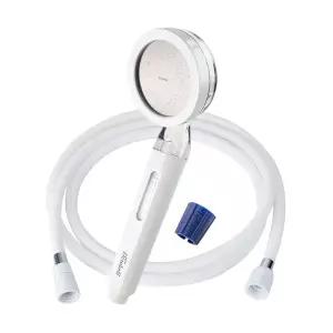 [듀벨][SSG단독구성] 와이즈아이 샤워기 화이트+친환경 실리콘 샤워호스 필터샤워기 샤워기필터