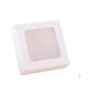 투명 윈도우 포장 케이스 선물 포장용 종이 상자 소형 정사각형 화이트 박스