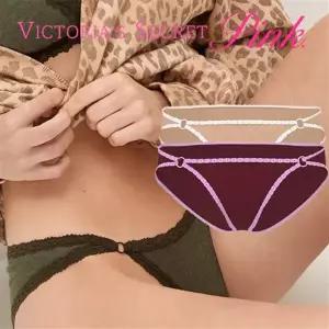 갤러리아 [빅토리아시크릿 팬티]핑크 면 레이스 혼용 삼각라인 치키팬티