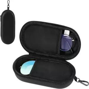 MoKo 더블 안경 케이스 하드 쉘 듀얼 지퍼가 달린 여행용 선글라스 정리함 보관함