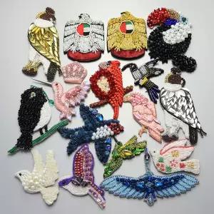 의류용 수제 새 모조 다이아몬드 비즈 패치 스팽글 패치 아플리케 자수 새 파치