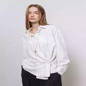 제너럴아이디어 generalideastandard 루즈핏 버튼 랩 스트라이프 셔츠 WHITE GF1LSH506