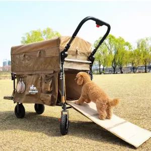 [CAMP365]캠프365 파파웨건 대형견 다견용 반려동물웨건 초특대형 접이식개모차 브레이크 그린 몬스터