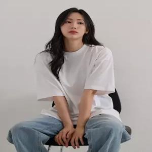 [제작] [기능성소재] 쿨터치 에어리 루즈핏 반팔 티셔츠 86654 빅사이즈 여성의류