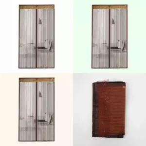 스트라이프 문 모기장 90x210cm 브라운 아파트현관방충망 방문방충망