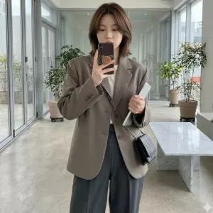 중년 여성봄자켓 여자 직장인 회사원 블라우저