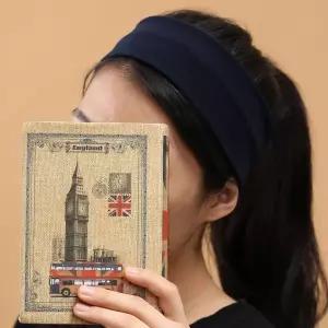 베이직 반다나 헤어밴드 네이비 심플 터번