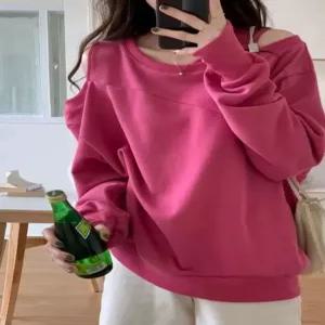 오픈숄더 빅사이즈 어깨트임 여성 니트 상의 티셔츠