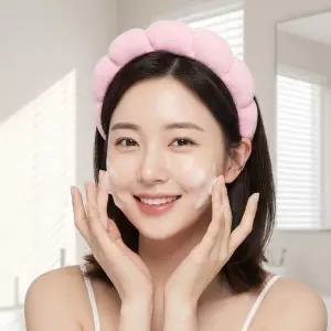 리빙러빙 구름 세안밴드 손목 세안 세트 세수 마사지 헤어밴드 극세사 머리띠 4종 4color