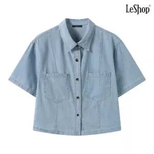 [롯데백화점]르샵. 데일리 데님 크롭 반팔 셔츠 (DQ2BA003A)