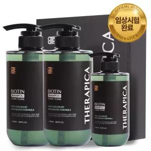 테라피카 비오틴 탈모증상완화 샴푸1000ml 2개+500ml 1개대용량 두피케어 임상완료