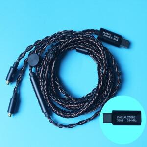 헤드폰 업그레이드 MMCX-SE535 SE846 Shure SE215 이어폰용 8가닥 USB Type-C 오디오 케이블