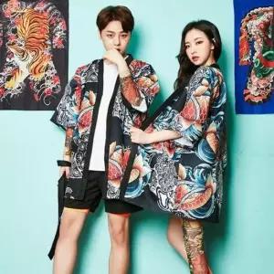 할로윈의상 남여공용 야쿠자 코스프레 비단잉어하피가운