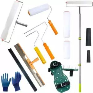 셀프 레벨링 시멘트 공구 키트 에폭시 바닥재 레이크 바닥재용 스파이크 슈즈 바닥 레벨링용 롤러