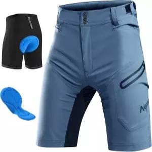 네페스트 남성 산악 자전거 반바지 3D 패딩 MTB 라이딩 사이클링 숏 라이너 배기 퀵 드라이 지퍼 포켓