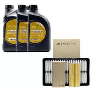 현대모비스 더뉴그랜져IG 2.5 가솔린 엔진오일 뉴 프리미엄 플러스 0W20 6리터 순정 오일필터 에어필터