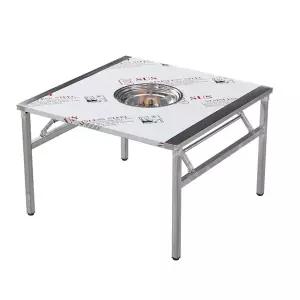 고기 불판 테이블 식탁 숯불 깡통테이블 포차 음식적