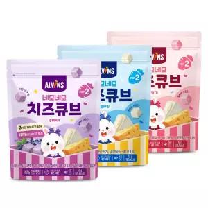 엘빈즈 네모네모 치즈큐브 1봉 블루베리 플레인 딸기