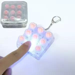 LED 불빛 고양이발 9구 냥발 키캡키링 딸깍이 손장난감 키보드 클리커 피젯 키홀더 폰키링 어린이날선물