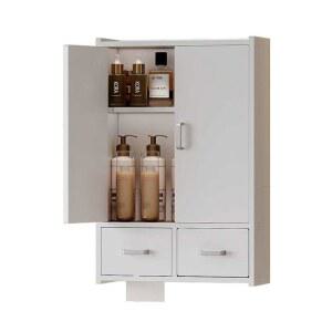 욕실 상부 수납장 단일도어 진검정 30cm 무타공 선반장 2겹