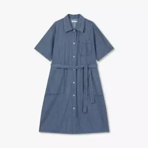 [롯데백화점]톰보이 핀스트라이프 데님 벨티드 반팔 원피스 9176341987