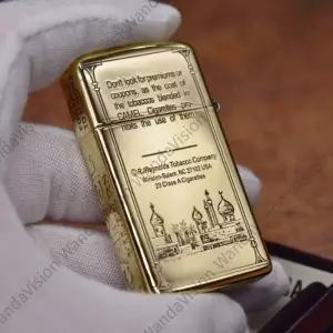1654B 황동 오면조각 빈티지 캐멀 슬림 남성 선물 지포 라이터