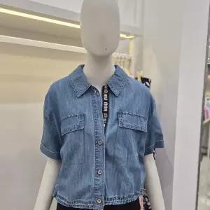 [꼼빠니아]레터링 데님 반팔셔츠 CAFU5-WDB201_JK