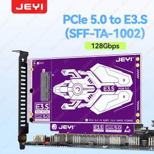 JEYI E3.S (SFF-TA-1002) SSD-PCIe 5.0 어댑터 카드 128Gbps는 엔터프라이즈급 서버 서버룸용 x4/x8/x16 슬