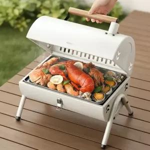 캠핑 훈연 바베큐 그릴 접이식 숯불 화로대 야외 직화구이 조리 기구