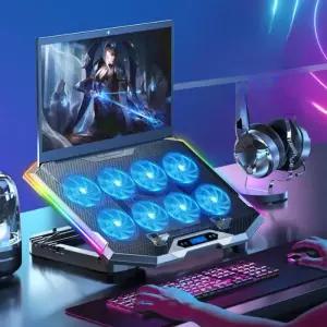 6팬 노트북 쿨링 패드 게이밍 거치대 18인치 이상 슬림 작업용 포트 포함