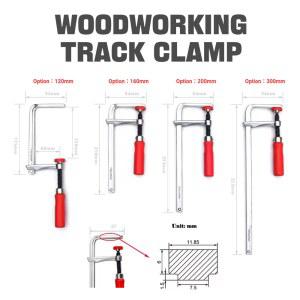 120-300mm 목공용 데스크탑 핸들 가이드 레일 클램프 (수동 스크류 액션 암 포함) 목공 MFT 테이블 및 트랙 절단용