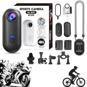 세조크 POV 카메라 4K 미니 핸즈프리 바디캠 웨어러블 바디 어드벤처 액션 오디오 비디오가 포함된 HD 1080P 엄지 목걸이 블랙