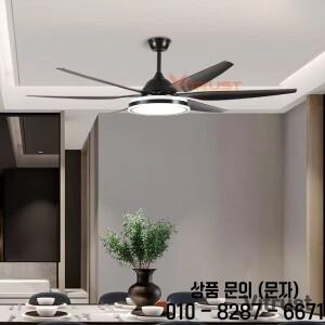 현대 천장 팬 조명 56 인치 66in 블랙 강한 바람 LED 램프 다 이닝 룸 거실 레스토랑 라이트