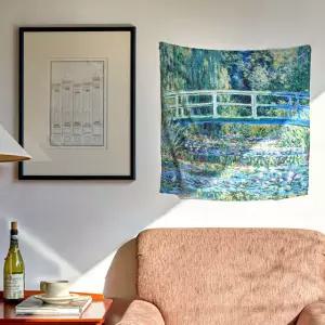 클로드 모네 Waterlilies 쉬폰 패브릭 포스터 / 명화 가리개커튼(3size)