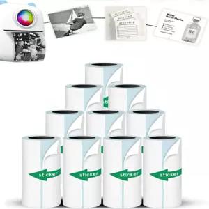 미니 프린터 스티커 용지 10롤 열 57 X 25mm 인쇄 및 대부분의 즉석 카메라용 가능