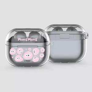 트라이코지 몽몽 와글와글 갤럭시 버즈3 버즈3프로 투명 클리어 하드 케이스 키링 세트