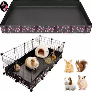 DZWLKJ 기니피그 케이지 라이너 세척 가능한 방수포 바닥 베이스 체리 그래픽 24 x48 토끼 친칠라 고슴도치